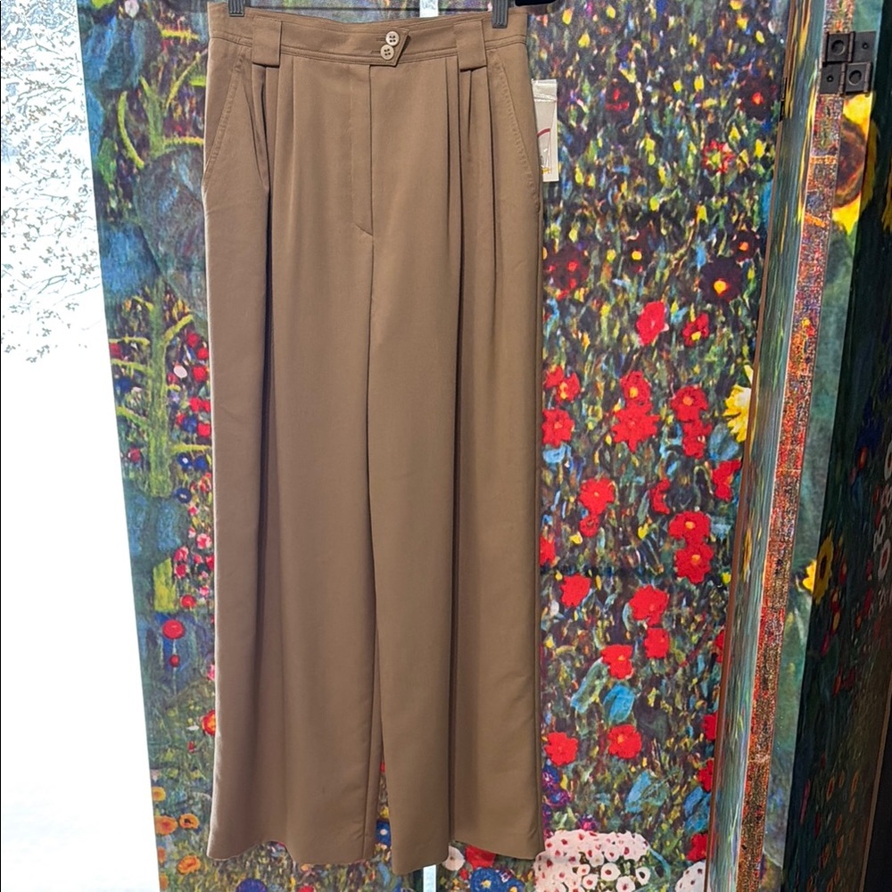 Mondi Germany Travel Wide-Leg Tan Pants, New with Tags, EU 38, Size 6